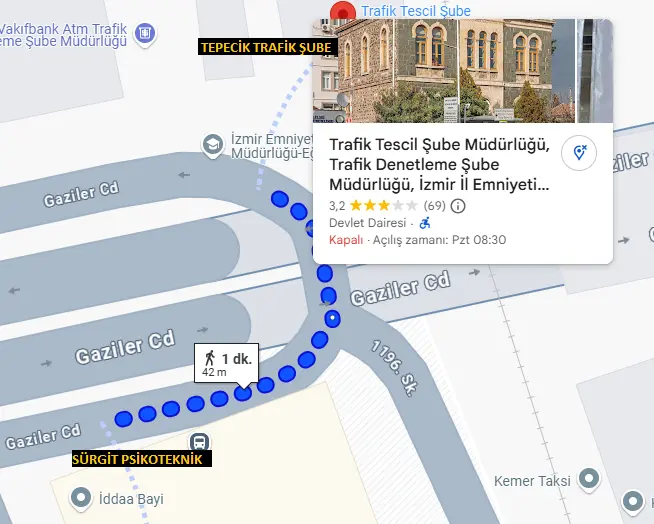 Tepecik Trafik Şube'den Ulaşım Haritası